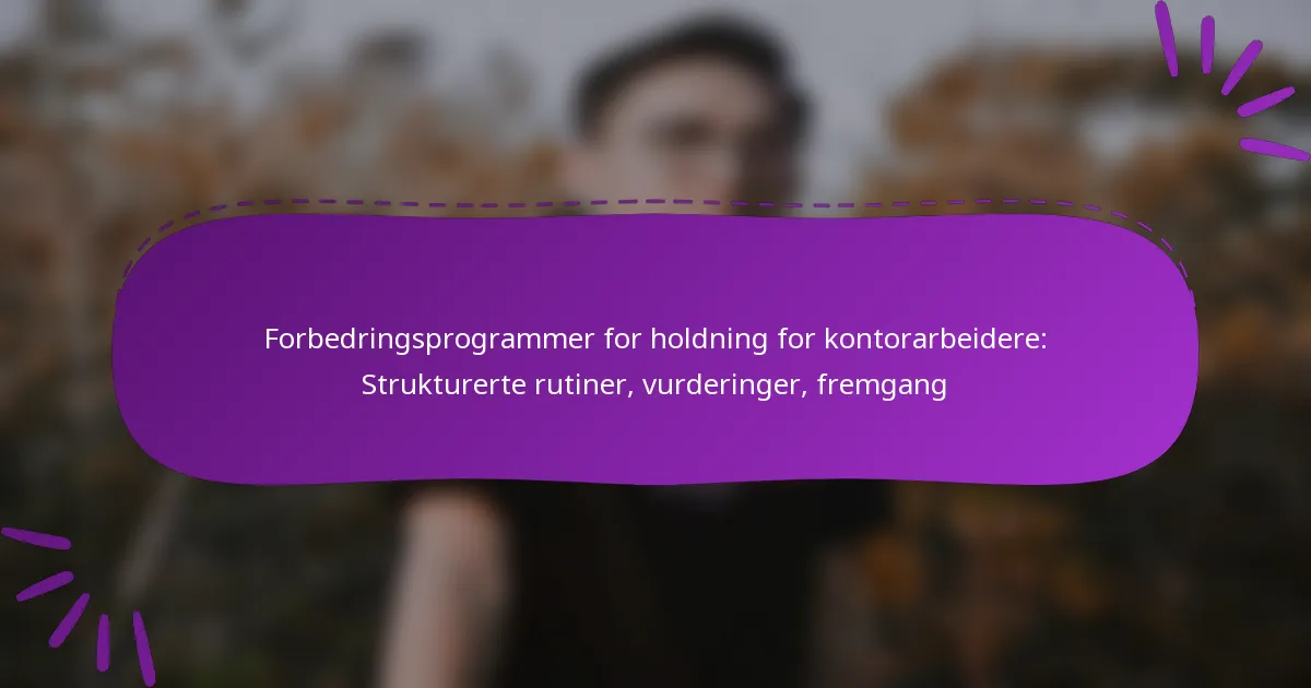Forbedringsprogrammer for holdning for kontorarbeidere: Strukturerte rutiner, vurderinger, fremgang