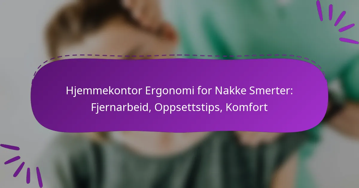 Hjemmekontor Ergonomi for Nakke Smerter: Fjernarbeid, Oppsettstips, Komfort