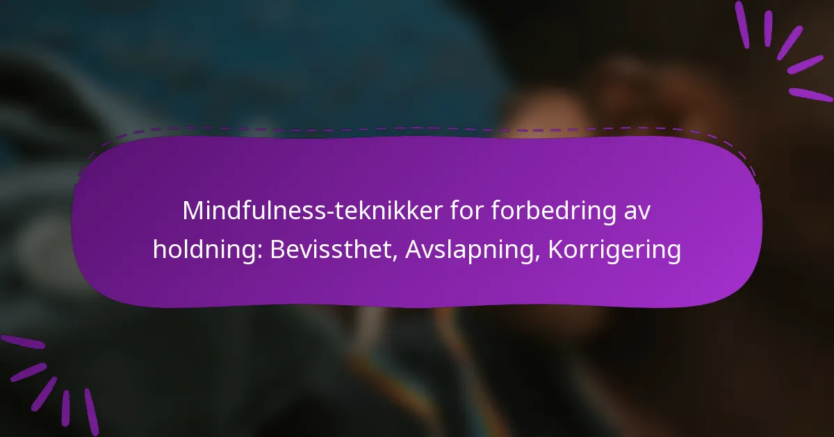 Mindfulness-teknikker for forbedring av holdning: Bevissthet, Avslapning, Korrigering